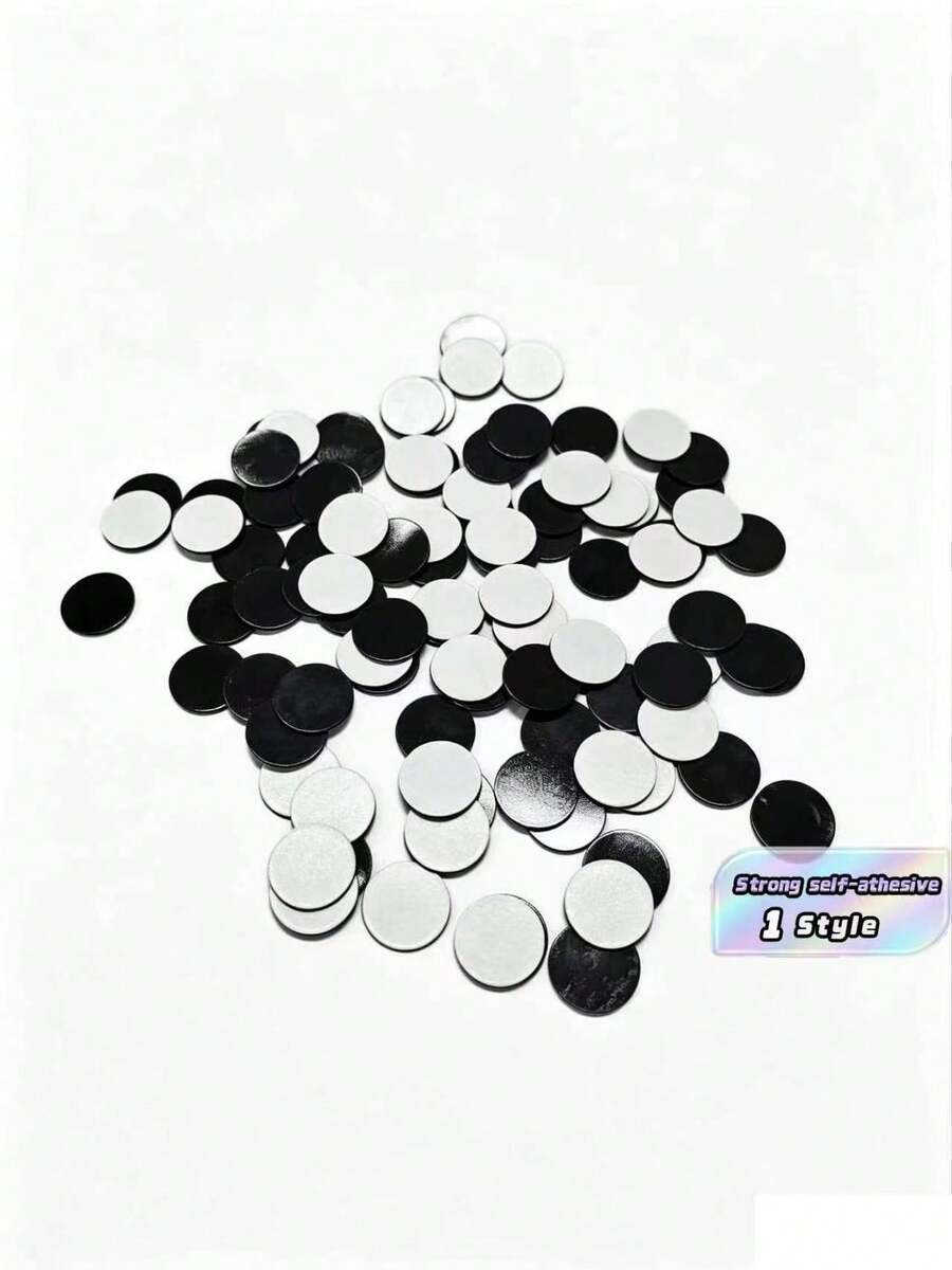 Magnetic Circular Sticker Set 100 Pieces For Refrigerator Diy, Adhesive Rubber Magnetic Points, With Strong Adhesive Discs - Round - View 1