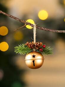 1 Buah Hiasan Lonceng Natal Bulat dengan Pita, Dekorasi Gantung untuk Pohon Natal Meriah, Hadiah Liburan, Pesta, Aksen Rumah, Berkualitas Tinggi, Sedang Tren Saat Ini - warna-warni - View 3