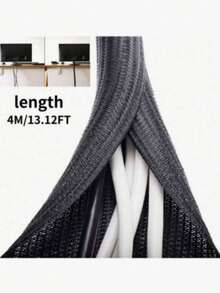 Wire Organizer, Cable Sleeve For Cable Management, Cord Wrap Wire Protector Tubing For Pets, Pc Cable Wrap, Computer Cable Organizer Sleeve - black - View 10