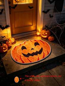 Halloween Imitation Cashmere Doormat, Wear-Resistant Entryway Floor Mat, Easy Care Decorative Rug For Living Room - d - View 2