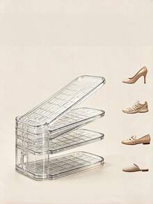 Adjustable Double Layer Shoe Rack Organizer – Space Saving 2-Tier Shoe Stacker For Sneakers, Heels, Boots, Closet, Entryway - Multicolor - View 8