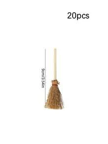 Sapu Penyihir Mini Terbuat dari Miscanthus untuk Halloween, Dekorasi Kerajinan dan Ornamen Properti Penyihir Kecil - Satu-Ukuran - View 10