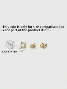1 Pack 10 Pieces Square Crystal Rhinestone Buttons Versatile Decorative Fasteners For Shirt Chiffon Top Sweater Cardigan Men Women Clothing Sewing Accessories - 10pcs - View 3