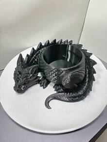 1PC Standard Size 3D Printed Plastic Lightweight Durable Non Slip Rustproof Waterproof Easy Clean Black Gothic Dragon Shape Planter Succulent Pot With Drainage Hole Decorative Desk Shelf Organizer For Home Office Living Room Halloween - Multicolor - View 3