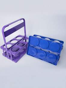 1PC Foldable 6 Hole Plastic Wine Glass Holder Stand Portable Durable Outdoor Home Use Beer Basket Cocktail Drink Display Rack For Party Picnic Bar Birthday Christmas Gift Must Haves - Multicolor - View 6