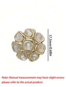 1 Pack 10 Pieces Premium Flower‑Shaped Metal Buttons Colorful Rhinestone Inlaid Fasteners For Tweed Suit Overcoat Fur Clothing Diy Sewing Accessories - 10pcs - View 28