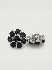 1 Pack 10 Pieces Premium Flower‑Shaped Metal Buttons Colorful Rhinestone Inlaid Fasteners For Tweed Suit Overcoat Fur Clothing Diy Sewing Accessories - 10pcs - View 15