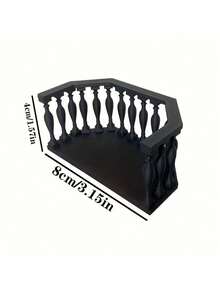 1PC Mini Plastic Durable Lightweight European Style Balcony With Fence Railing Decorative Miniature Model Accessory For DIY Architecture Scene Diorama Collectible Home Office Desk Display Gift - multicolor - View 9