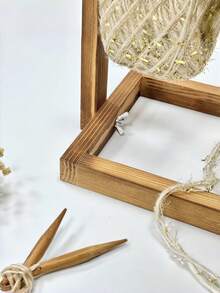1 pieza Soporte giratorio horizontal para hilo de tamaño estándar, de madera maciza, duradero, antideslizante, estable y de rotación suave, organizador y estante de almacenamiento de hilo para tejido y ganchillo, para sala de manualidades, hogar, estudio, DIY, pasatiempo, regalo y suministros hechos a mano - Multicolor - Ver 8