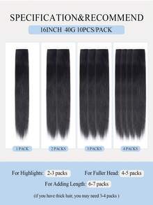 16Inch 40G Mini Six-LobeTape-In Hair Extensions,Tape In Hair Extensions 10pcs/Pack,Real Human Hair,Invisible Skin Weft,Natural Blend Comfortable Wear Less Visible,Instant Volume & Length,Natural Look,Easy Application,Women,Halloween Cosplay - Multicolor - View 11