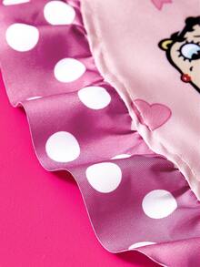 Betty Boop x SHEIN 1pc Cute Design Kitchen Apron, Baking Apron, Ruffle Bow Decor, Adorable Apron, S & M Two Sizes, Parent-Apron - Multicolor - View 7