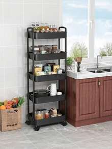 5/4/3 Tier Storage Cart - Durable Plastic Material, Easy To Move, Suitable For Kitchen, Bathroom, Bedroom - (Easy To Move And Convenient) Black & White Underwear Storage Box, Thickened Tube, Strong Load-Bearing, Multi-Layer Storage Rack, Suitable For Kitchen, Bedroom And Outdoor Camping, Durable Plastic Design, Multi-Functional Storage Cart | Modern Storage Rack | Sturdy Storage Rack, Halloween, Christmas Gift - Multicolor - View 15