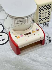 1PC Cream Style Non Slip Thickened Toilet Step Stool Pedestal Footrest For Bathroom Adults Heightened Standing Platform Ergonomic Comfort Home Use Decor - Multicolor - View 2