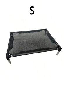 1 Set High-Platform Pet Bed, Waterproof And Breathable Pet Cot, S/M/L 3 Sizes, Durable Rust-Proof Aluminum Frame + Breathable Polyester Fabric, Minimalist Black, Rectangular Hollow Mesh Design, Removable And Assembleable, Heat Dissipation - Black - View 13