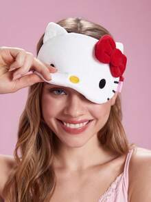 HELLO KITTY AND FRIENDS | SHEIN 印花睡眠遮光眼罩，可有效遮光，柔軟布料 - 紅色 - 查看 4
