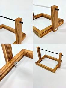 1 pieza Soporte giratorio horizontal para hilo de tamaño estándar, de madera maciza, duradero, antideslizante, estable y de rotación suave, organizador y estante de almacenamiento de hilo para tejido y ganchillo, para sala de manualidades, hogar, estudio, DIY, pasatiempo, regalo y suministros hechos a mano - Multicolor - Ver 4