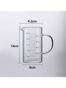 High Borosilicate Glass Measuring Cup With Non-Slip Handle And V-Shaped Spout - Heat Resistant, Microwave, Shatter-Resistant - Clear Glass With Milliliter Markings - Suitable For Baking, Cooking, Laboratory, Serving - Single Pack (Available In - Multicolor - View 12