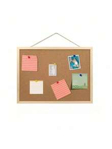 1 2 Pcs 15.75x11.8 Inch Wood Frame Bulletin Board With Push Pins Eye Bolts Rope Screws For Wall Mount Home Office School Pin Board Message Display - Brown - View 6