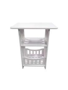 1pc Single‑Tier/Double Layer Space-Saving Minimalist Nordic Style White Mini Square Coffee Table Nightstand Side Table For Small Apartment Living Room Bedroom Home Furniture - Multicolor - View 11