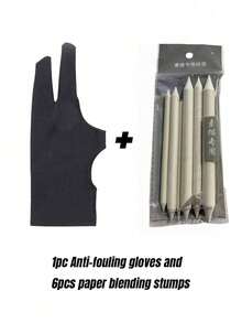 1pc Anti-Stain Coating Glove, Prevents Abrasions, Sweating And Dirt, Suitable For Both Men And Women, Used For Painting And Sketching Back To School - Black - View 10