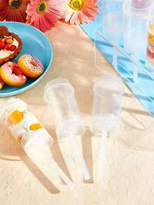 10pcs/20pcs Plastic Cake Push Pop Containers With Lids, Reusable Round Shape Push Up Cake Shooter Clear Cake Holders For Ice Cream Baking Molding - Clear - View 11