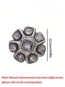 1 Pack 10 Pieces Premium Flower‑Shaped Metal Buttons Colorful Rhinestone Inlaid Fasteners For Tweed Suit Overcoat Fur Clothing Diy Sewing Accessories - 10pcs - View 19