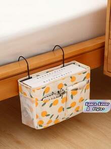 1PC Large Capacity Foldable Lightweight Durable Fabric Hanging Bedside Storage Basket Pouch With Multiple Pockets Easy Access For Dormitory College Bedroom Home Office Space Saving Organizer Must Have - Multicolor - View 1