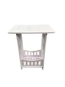 1pc Single‑Tier/Double Layer Space-Saving Minimalist Nordic Style White Mini Square Coffee Table Nightstand Side Table For Small Apartment Living Room Bedroom Home Furniture - Multicolor - View 9