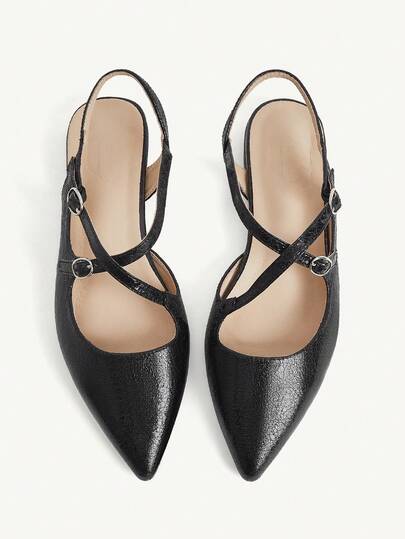 CUCCOO CHICEST Women's Pointed Toe Buckle Design Fashion Elegant Shoes