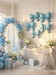 The Bow-Tie Aluminum-Foil Balloon Set Is Suitable For Birthday Parties, Engagement Ceremonies, Girl-Themed Banquets, And Interior Decoration Of Shops. - 6 22-inch bows. - View 8