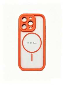 Translucent Matte Camera Protection Magnetic Wireless Charge Phone Case Compatible With IPhone 17 ProMax 17Pro 17Air 17 16 15 14 13 12 11 Pro Max Armor Plus Back Cover - bright orange - View 18