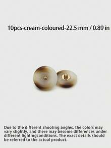 1 Pack 10 Pieces Simple Two‑Color Round Resin Metal Buttons Classic Decorative Fasteners For Coat Sweater Suit Tweed Outerwear Diy Sewing Accessories - 10pcs - View 10