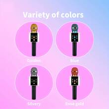 Teckwe Portable Wireless Handheld Microphone, Multifunctional Karaoke Microphone, Available In A Variety Of Colors - Silver - View 5