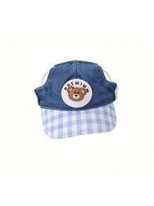 Denim Dog Harness Leash Set With Cute Sun Hat, Adjustable Pet Vest Harness For Small Medium Dogs Cats, Summer Walking Outdoor Pet Supplies - Multicolor - View 9