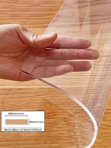 PVC Clear Table Protector - 0.8mm Thick, Premium High-Quality Transparent Plastic Desk Mat For Excellent Surface Protection.Waterproof And Heat Resistant, Easy To Clean . Ideal For Rectangular Nightstands, Office Desks, And Sofa Side Tables - Transparent - View 10