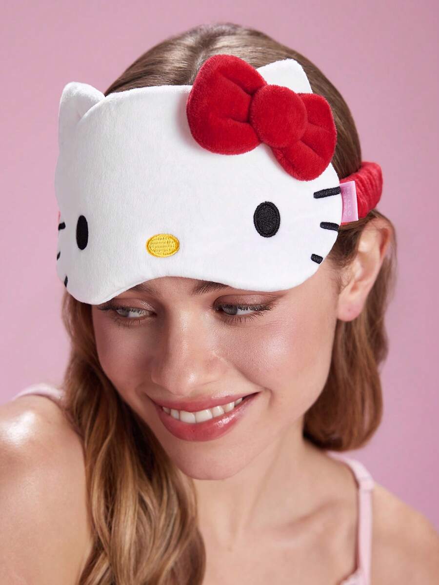 HELLO KITTY AND FRIENDS | SHEIN 印花睡眠遮光眼罩,可有效遮光,柔軟布料 - 紅色 - 查看 1