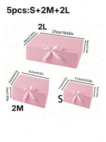 10pcs/5pcs/2pcs - Pink Gift Box With Lid, Gift Box With Ribbon For Bridesmaid Proposal Box, Gift Box For Wedding, Birthday Gift, Shower Party And Other Parties, Valentine's Day Gifts, Valentine Day, Packaging, Birthday, DIY Making, Beauty Storage BOX - Pink - View 17