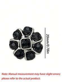1 Pack 10 Pieces Premium Flower‑Shaped Metal Buttons Colorful Rhinestone Inlaid Fasteners For Tweed Suit Overcoat Fur Clothing Diy Sewing Accessories - 10pcs - View 21