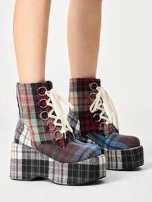 Guaranteed brown plaid boots