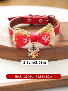 PETSIN 1pc Cat And Dog Universal Holiday Style Neck Accessory, Christmas Pet Bow Tie Collar, Adjustable Cat And Dog Collar, Santa Claus Christmas Tree Snowflake Pendant, Holiday Party Small Pet Decoration Accessory - Multicolor - View 6