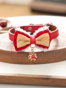 PETSIN 1pc Cat And Dog Universal Holiday Style Neck Accessory, Christmas Pet Bow Tie Collar, Adjustable Cat And Dog Collar, Santa Claus Christmas Tree Snowflake Pendant, Holiday Party Small Pet Decoration Accessory - Multicolor - View 7
