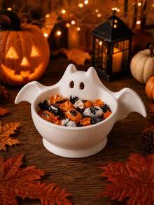 1PC Standard Size 3D Printed Plastic Durable Lightweight Non Slip Scratch Resistant Easy Clean Cute Bat Shape Decorative Storage Bowl Tray Organizer In 2 Colors For Halloween Thanksgiving Home Office Desk Shelf Cabinet Housewarming Gift - Multicolor - View 2
