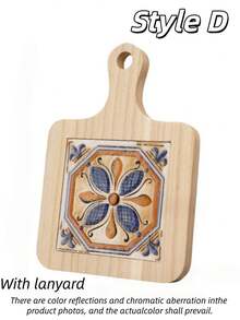 Cirelle Solid Wood Tile Pattern Heat Resistant Coasters - Vintage Kitchen & Dining Table Mats For Hot Pots, Pans, Cups, High Heat Protection Handmade Home Decor Gift - Multicolor - View 12