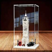 1pc Premium Transparent Acrylic Display Case - Elegant Collectible Storage Solution, Detachable Acrylic Display Box, Dust-Proof Display Box, Ideal For Small Figurines, Action Figures, Collectibles, Etc., Multiple Sizes Available, White Base - White - View 5
