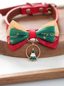 PETSIN 1pc Cat And Dog Universal Holiday Style Neck Accessory, Christmas Pet Bow Tie Collar, Adjustable Cat And Dog Collar, Santa Claus Christmas Tree Snowflake Pendant, Holiday Party Small Pet Decoration Accessory - Multicolor - View 13