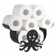 Adjustable Extendable Tissue Storage Rack Flexible Easy Install Durable Hanging Tissue Holder Space Saving Creative Decorative Paper Roll Organizer For Bathroom Kitchen Bedroom Apartment Indoor Household Tidy Home Decor Storage Supplies - Black - View 9