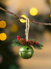 1 Buah Hiasan Lonceng Natal Bulat dengan Pita, Dekorasi Gantung untuk Pohon Natal Meriah, Hadiah Liburan, Pesta, Aksen Rumah, Berkualitas Tinggi, Sedang Tren Saat Ini - warna-warni - View 4