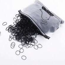 500 Pcs/Pack Disposable Elastic Hair Ties, Suitable ForHairstyling, Daily Decoration, All Seasons And Gym Use - Black - View 7