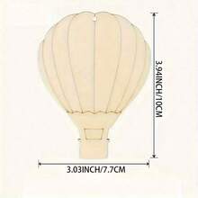 20 Pieces Of Wooden Balloon-Shaped Pieces For Diy Drawing, With Jute Strings, Home Christmas Tree Decorations - Beige - View 2