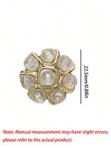 1 Pack 10 Pieces Premium Flower‑Shaped Metal Buttons Colorful Rhinestone Inlaid Fasteners For Tweed Suit Overcoat Fur Clothing Diy Sewing Accessories - 10pcs - View 20